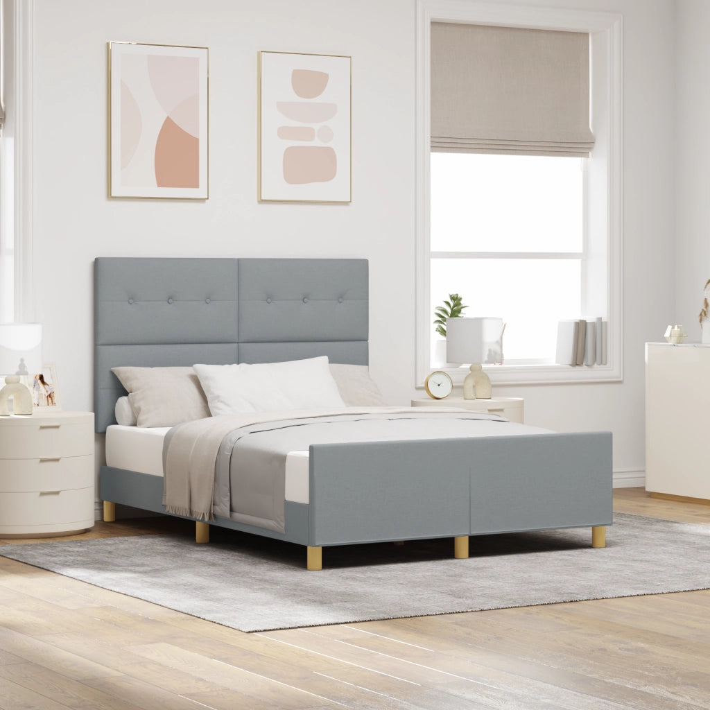 Letto  Grigio chiaro 160x200 cm in tessuto