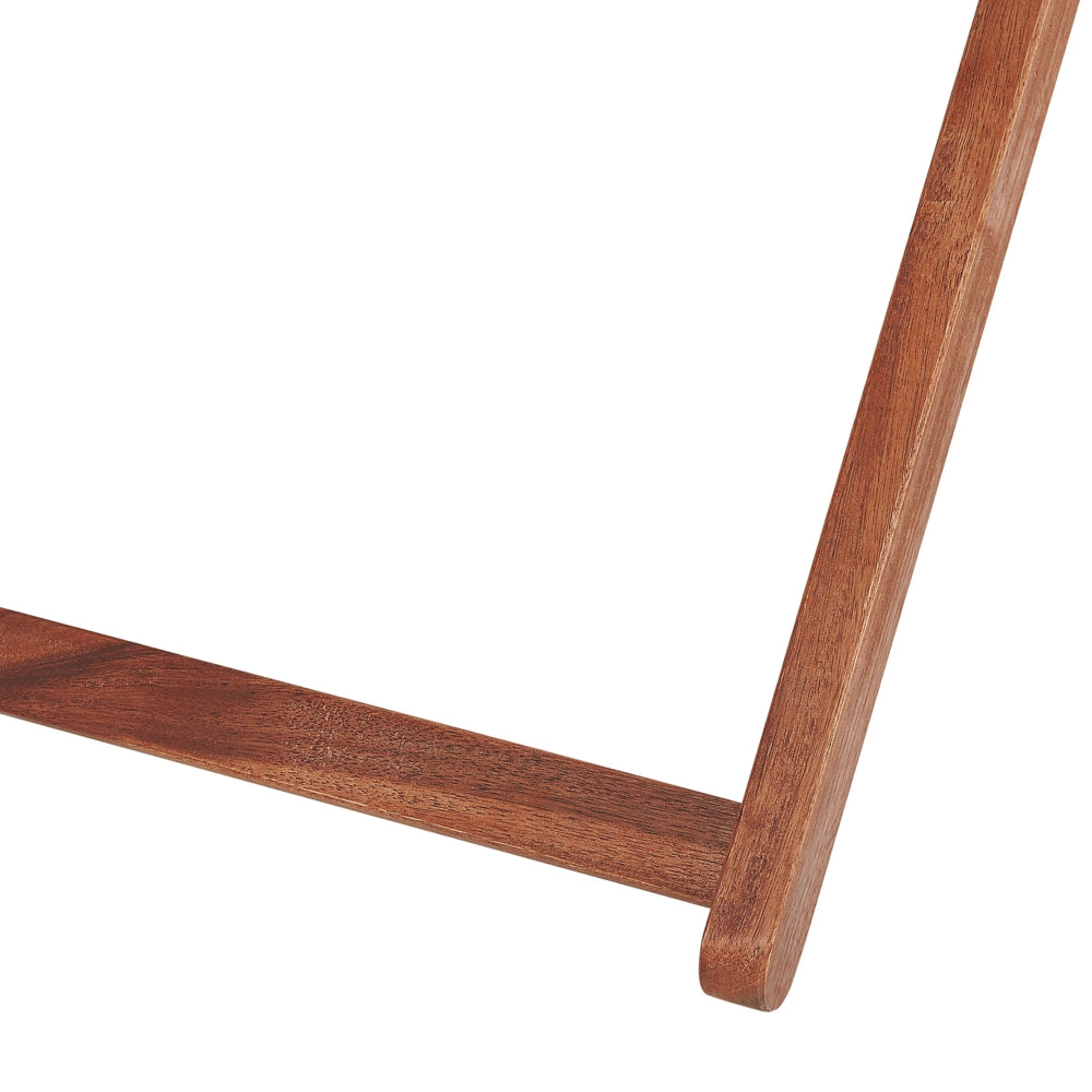Set di 2 sedie a sdraio da giardino con struttura in legno di acacia scuro con motivo a foglie in tessuto amaca sedile reclinabile