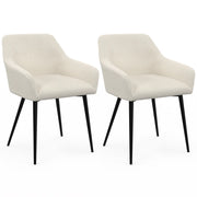 IDMarket - Set di 2 sedie e poltrone da pranzo JANY in velluto a coste beige