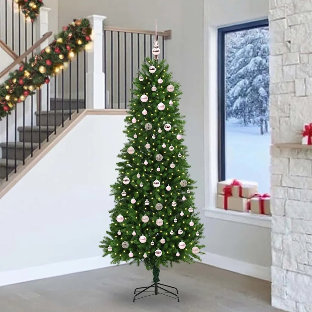 Albero di Natale | Decorazioni natalizie con 300 LED con supporto Verde 240 cm PE
