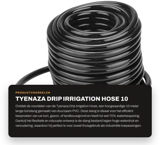 Sistema di Irrigazione a Goccia in PVC da 10 m - Duraturo - Flessibile - Economizzatore d'Acqua - Adatto per Giardino e Agricoltura - Tubo di Irrigazione