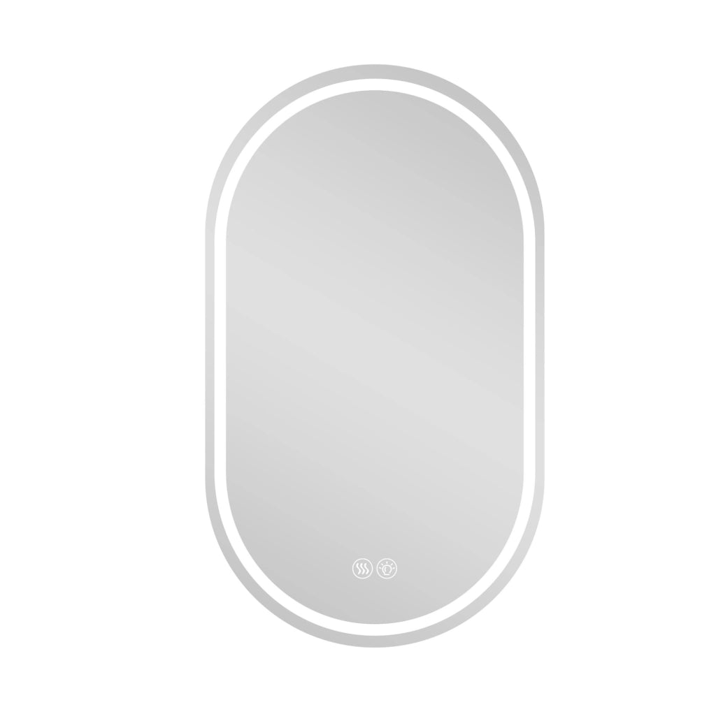 Specchio da bagno LED 60x90 cm argento con antidefog e dimmer a parete