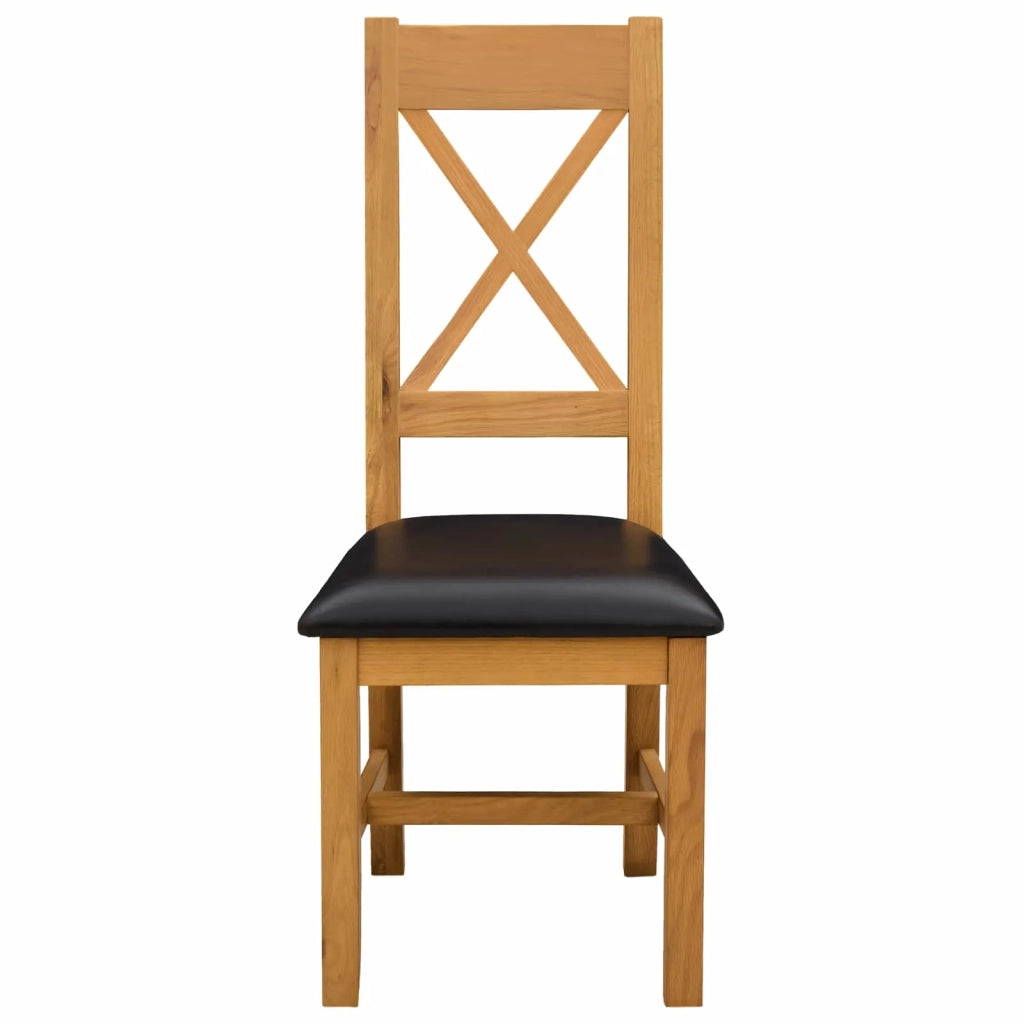 Sedia da pranzo 2 pcs Legno di Quercia Massello Nero 42039169
