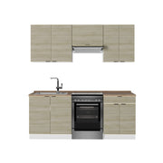 Cucina componibile Fame-Line Pannello in quercia/Bianco 200 cm, PL Rovere Vicco