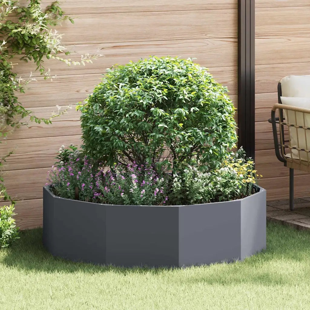 Fioriera-Vaso-Contenitore per Piante Antracite 120 x 120 x 35 cm Acciaio