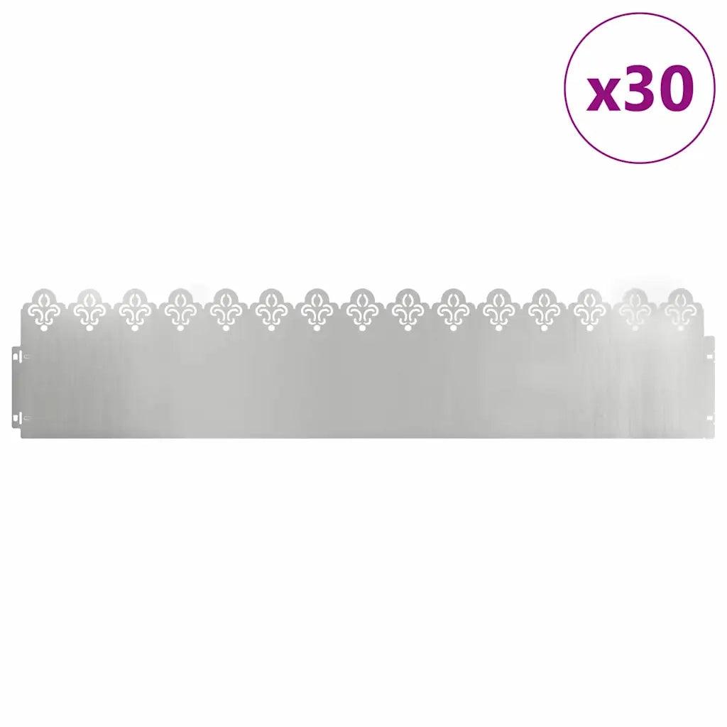 Bordure per prato 30 pz Argento 103 x 0,05 x 22 cm CFW4875166