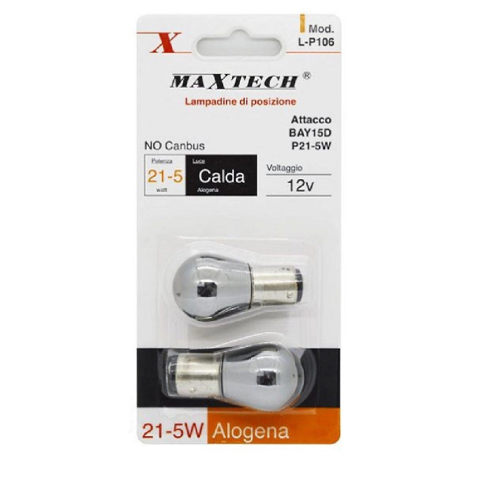 Trade Shop - Lampadine Di Posizione Bay15d 12v 21-5w Auto Luce Calda Alogena No Canbus L-p106 -