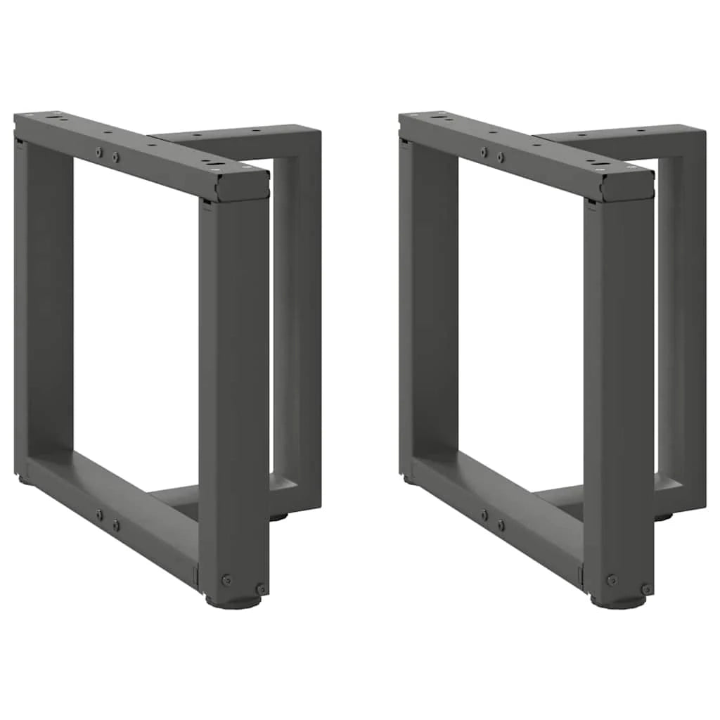 Set di 2 gambe regolabili a forma di T per tavolino da caffè 50 x 25 x 43 cm design moderno acciaio antracite 02_0057300