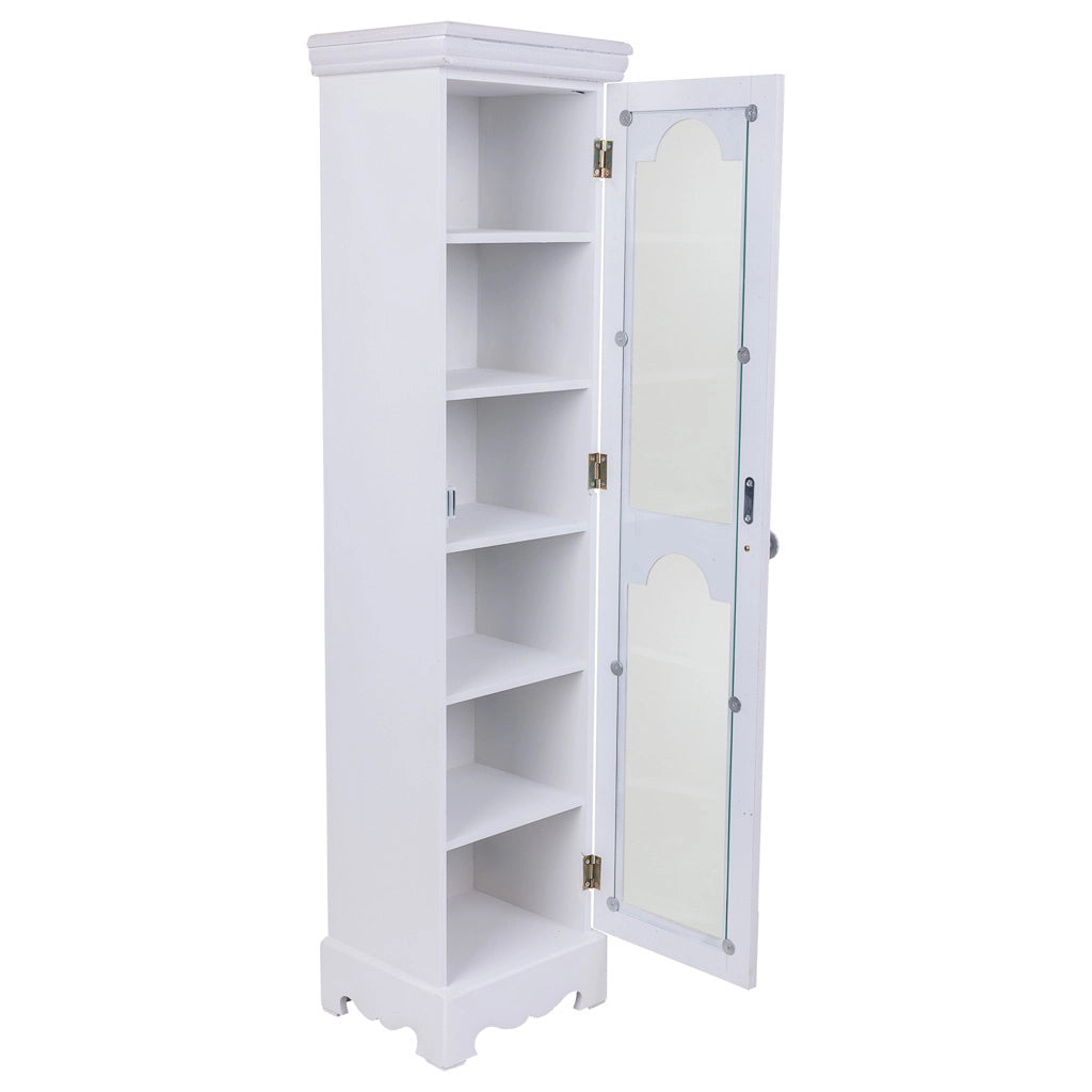 Vetrina in legno 1 anta bianca 24x20x98,5