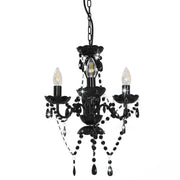 Lampadario con Perline Nero Tondo 3 E14 281597