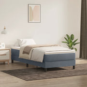 vidaXL Giroletto a Molle con Materasso Grigio Scuro 80x210 cm Velluto