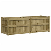 Vassoio per fioriera aiuola rialzata piante fiori terrazza giardino 150 x 50 x 50 cm legno di pino impregnato marrone 02_0037442