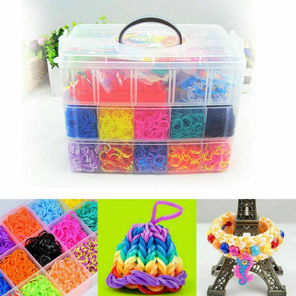 Set Braccialetti per Bambini con Elastici Colorati e Scatola ¨C zephmum ¨C 15000 Pezzi