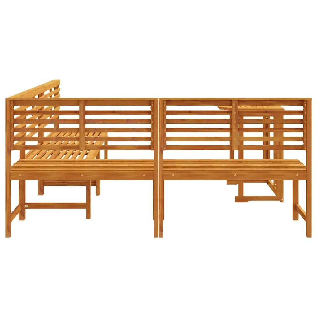Set Panchina da Giardino 4 pcs Marrone Legno di Acacia Massello 3328693