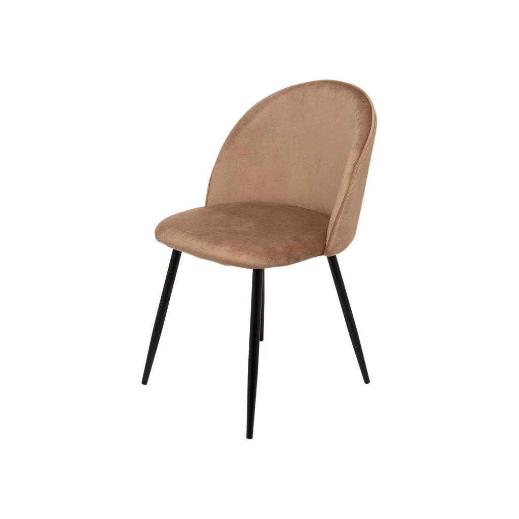 Sedia Achito, Poltrona rivestita in velluto, Sedia da pranzo imbottita, Seduta per riunioni, 51x54h82 cm, Sabbia