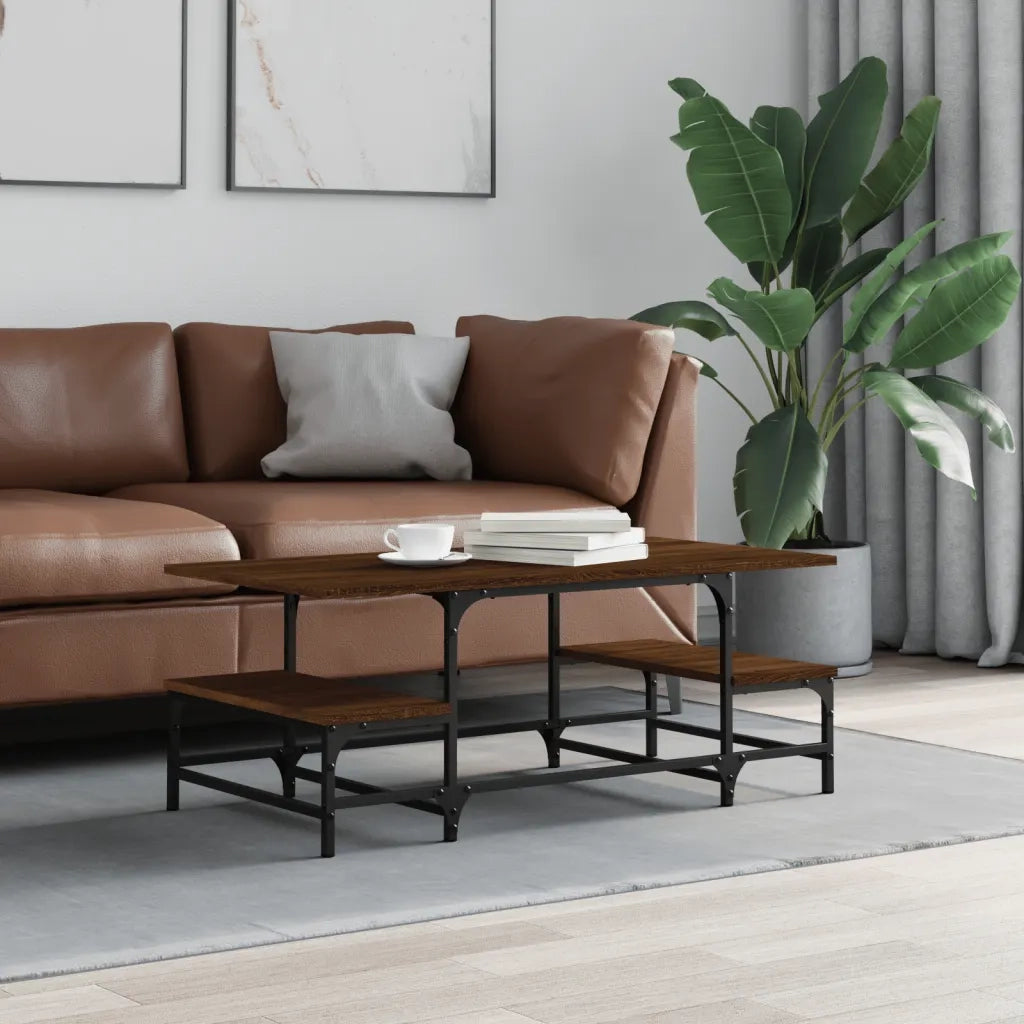Tavolino Salotto-Tavolino da soggiorno-Tavolo Rovere Marrone 100x50,5x40cm Legno Multistrato