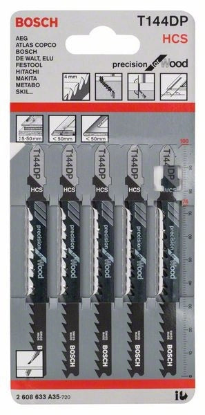 2608633A35 - Set 5 lame per seghetto alternativo T 144 DP Precision for Wood