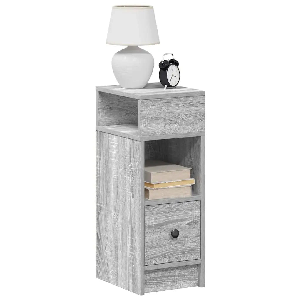 vidaXL Comodino con Cassetto Grigio Sonoma 25x31x66 cm