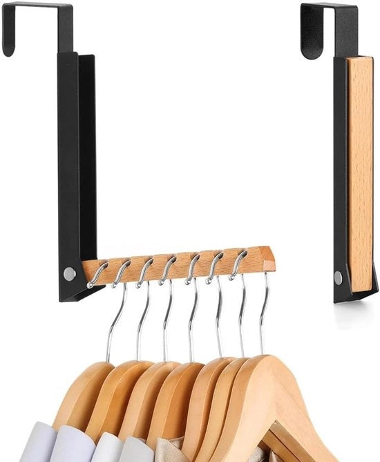 Sistema di appoggio per la porta, asciugacapelli pieghevole, 2 pezzi per piccole stanze, asciugacapelli pieghevole e trasportabile per spazio da bagno, camera da letto, stanza da bagno, deposito per viaggio e asciugatura (nero)
