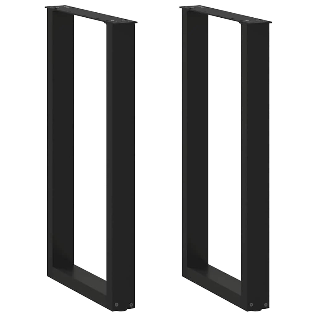Set di 2 gambe regolabili per tavolo da bar a forma di U 50 x 90-91 cm design moderno acciaio nero 02_0057460