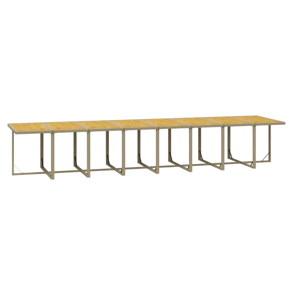 Set da Pranzo per Giardino 21pz con Cuscini in Polyrattan Beige cod mxl 35992