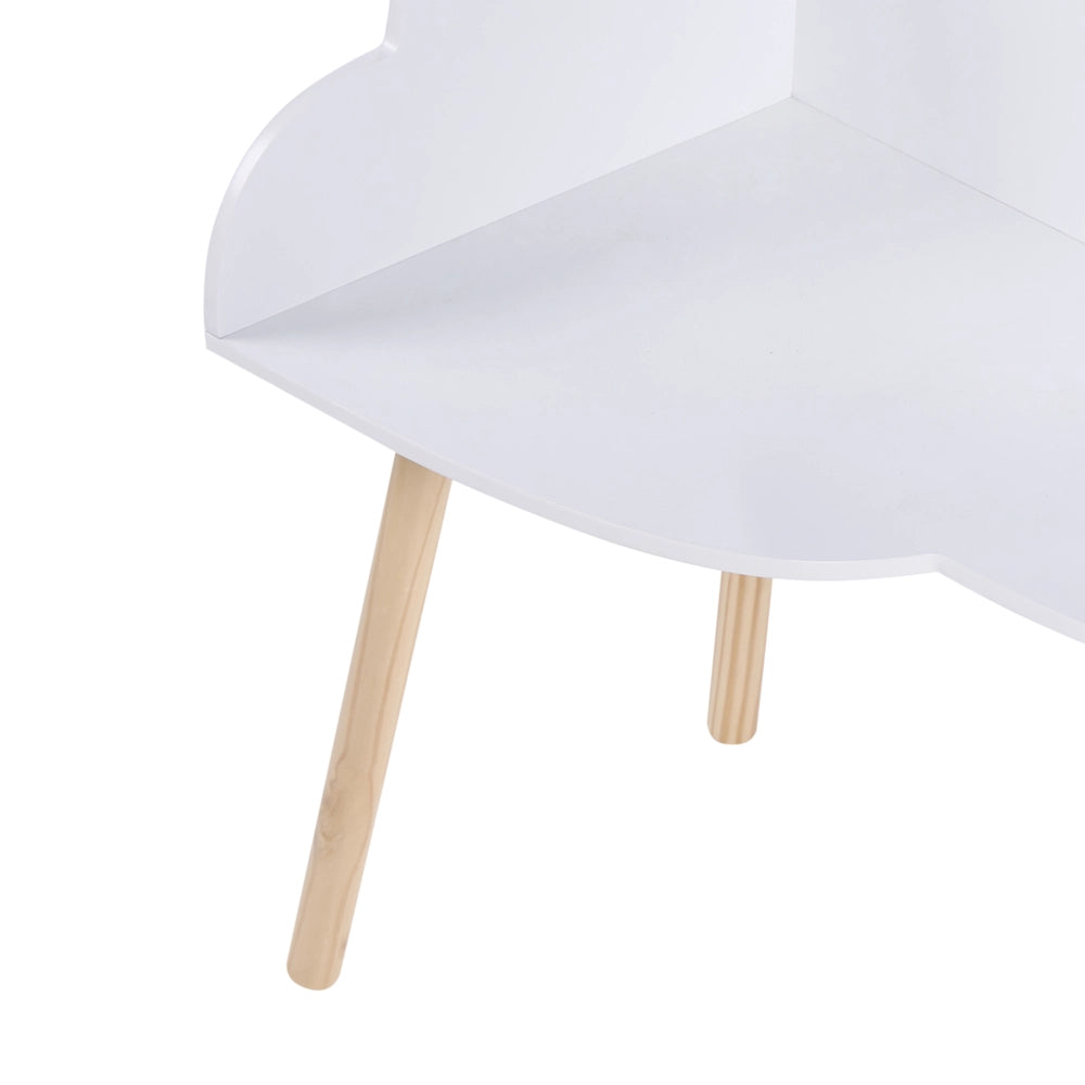 Set angolare per bambini a 1 posto con tavolo e sedia in MDF bianco con motivo a nuvole in legno di pino Elegante camera per bambini Nursery
