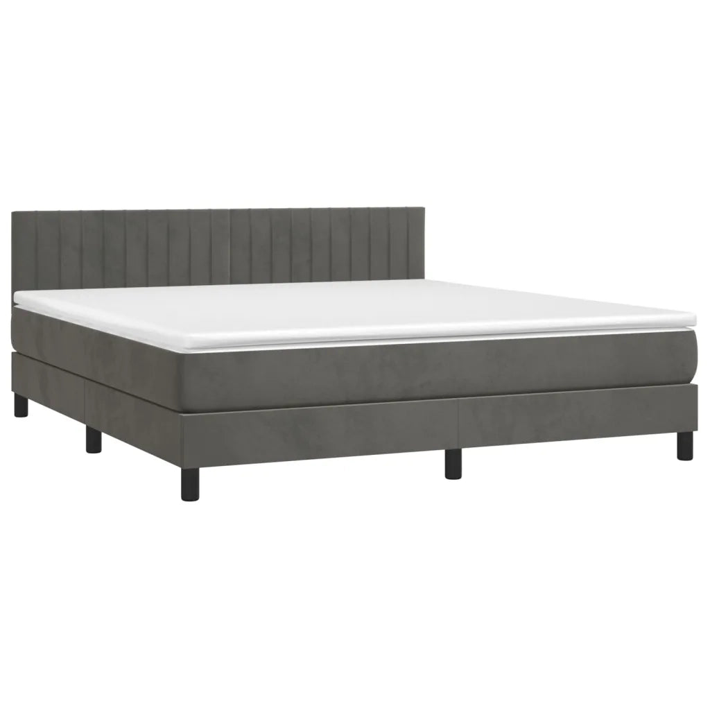 Giroletto a Molle con Materasso Grigio Scuro 180x200 cm Vellutocod mxl 123591