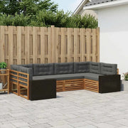 Set di divani da esterno con cuscino 6 pcs Naturale e Antracite 3383785