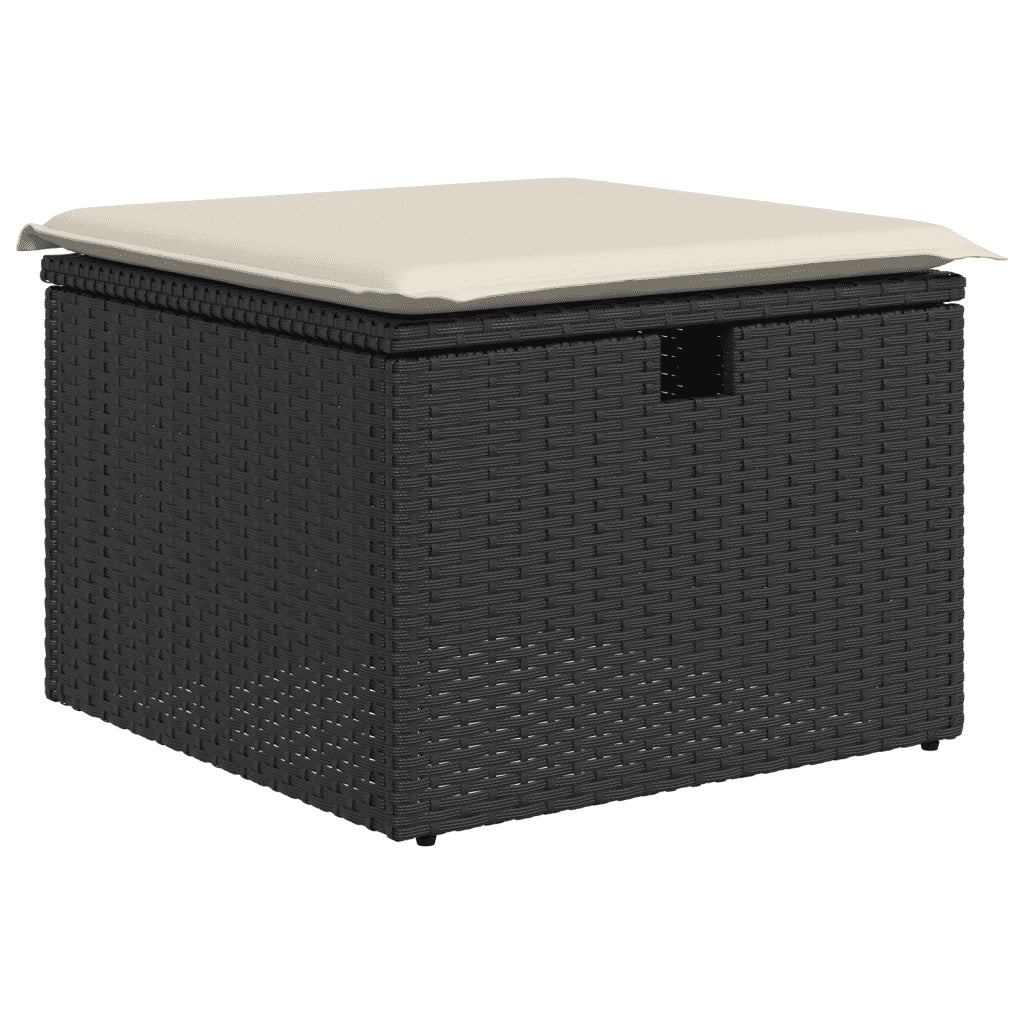 Set Divani da Giardino con Cuscini 8 pz Nero in Polyrattan 3263892