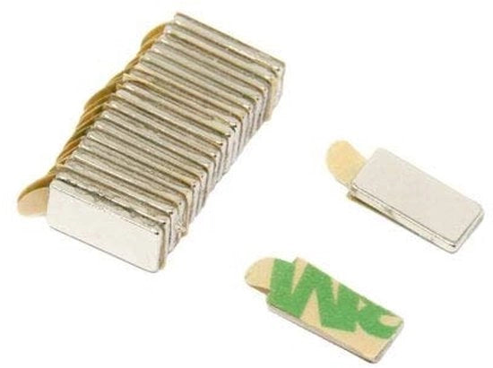 20 pezzi di magneti neodymium N52 rettangolari 10x5x1 mm con adesivo 3M