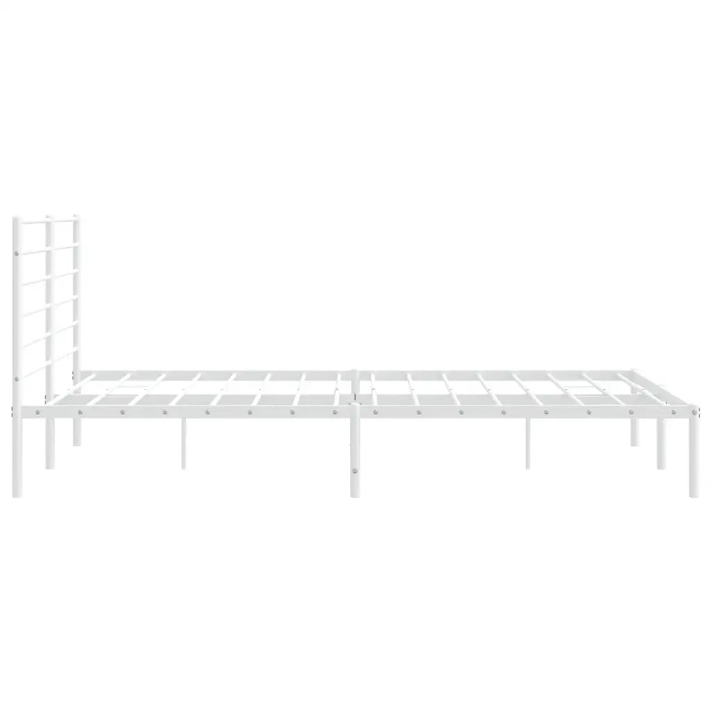 Giroletto con Testiera-Struttura Letto con testiera Metallo Bianco 180x200 cm 457854