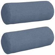 Cuscini a rullo 2 pz | Cuscini per sedie Blu ? 15 x 40 cm Tessuto in Cords