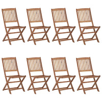 Sedie da Giardino Pieghevoli 8 pz con Cuscini Massello Acacia cod mxl 8491