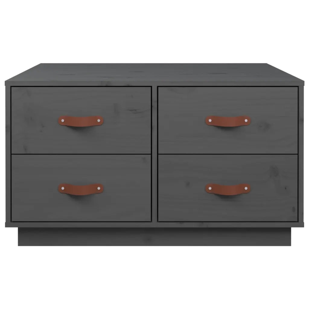 Tavolino da Salotto Grigio 80x80x45 cm Legno Massello di Pino