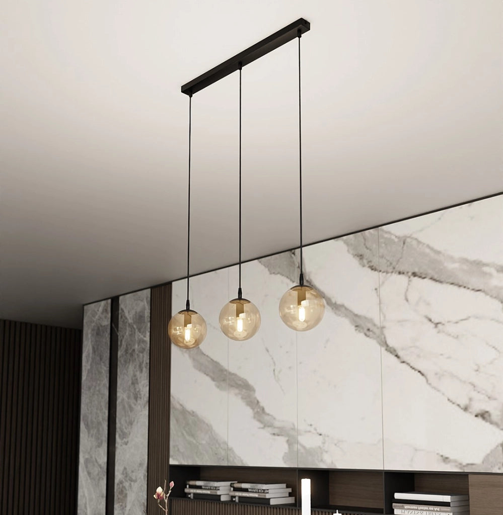 Lampadario Emibig Cosmo 3 3xE14 nero miele 70cm IP20