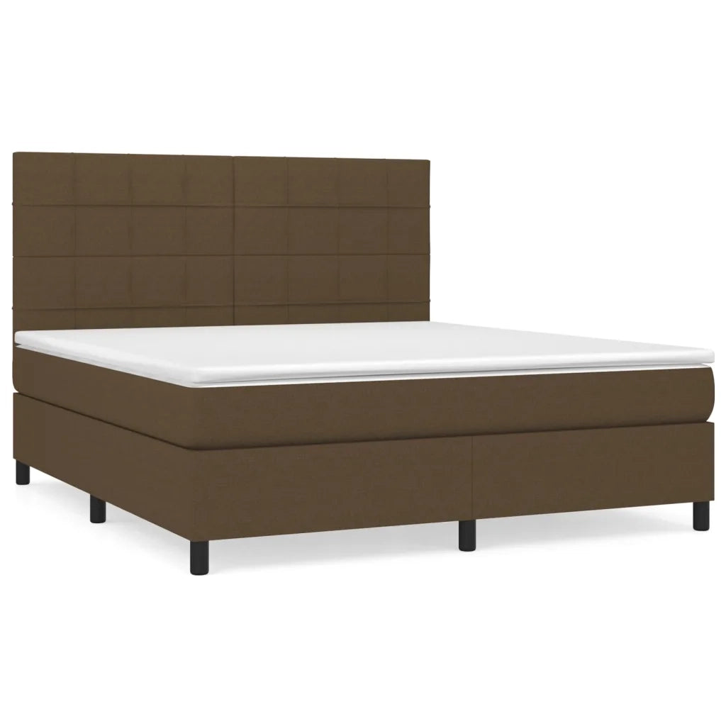 Giroletto a Molle con Materasso Marrone Scuro 180x200cm Tessuto 3141796
