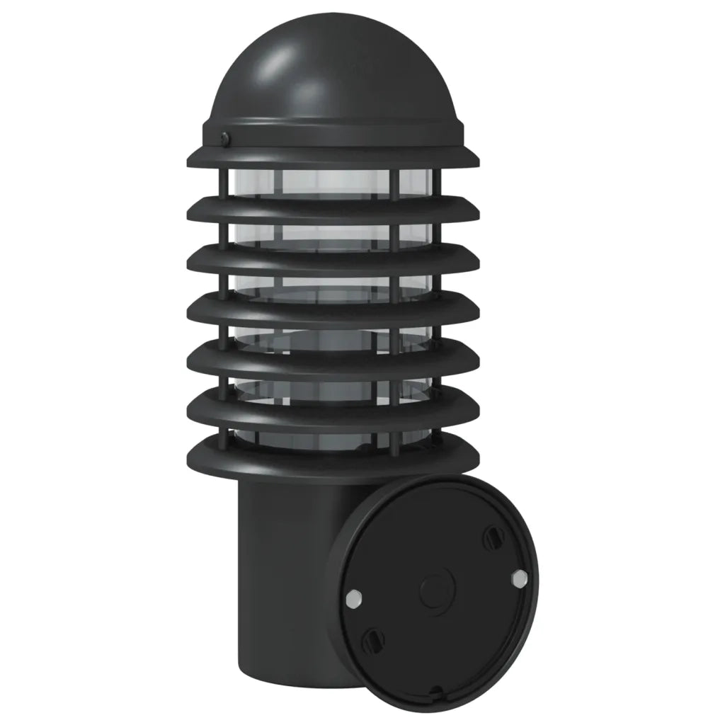 vidaXL Applique da Esterno 2 pz Nere in Acciaio Inossidabile