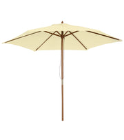 Ombrellone da Giardino in Legno ¨C zephmum ¨C ?250x230cm Crema con Sistema a Puleggia