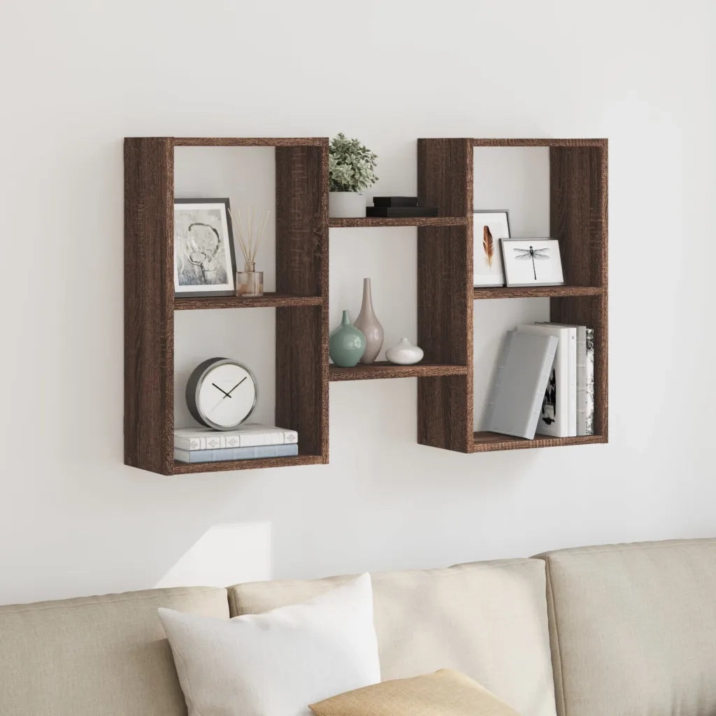 Mensola a Muro Rovere Marrone 96x18x60 cm in Truciolato
