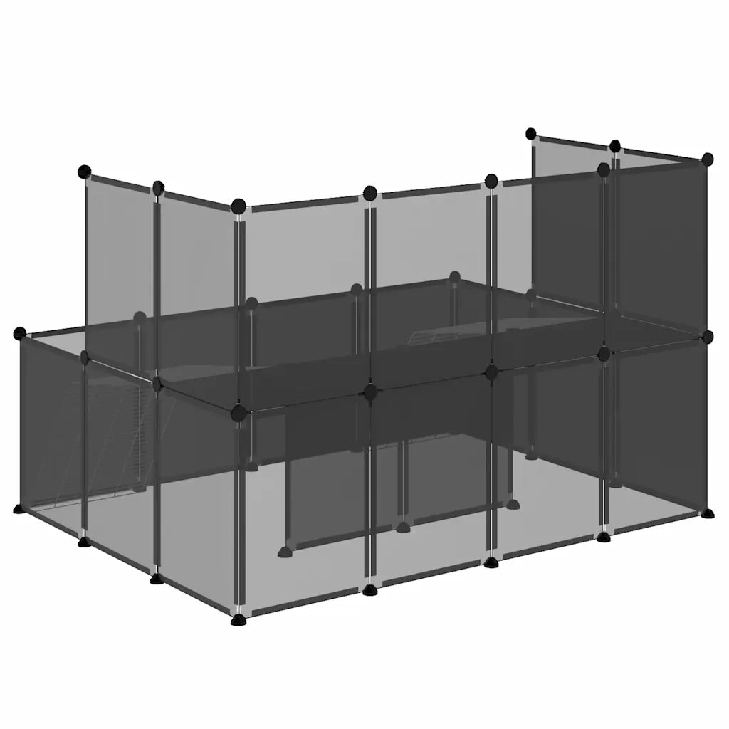 Gabbia per Piccoli Animali Nera 143x107x93 cm in PP e Acciaio 340569
