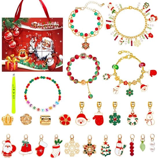 Calendario dell'Avvento per bambine - 24 fascette da bracciale - Attività di creatività - Regali per ragazze - Adatto per bambine di 6 a 12 anni