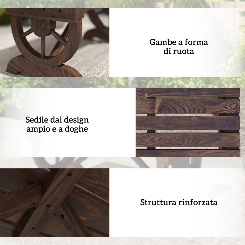 Panchina da Giardino 2 Posti Legno Abete ¨C zephmum ¨C 98x50x39.5 cm Marrone