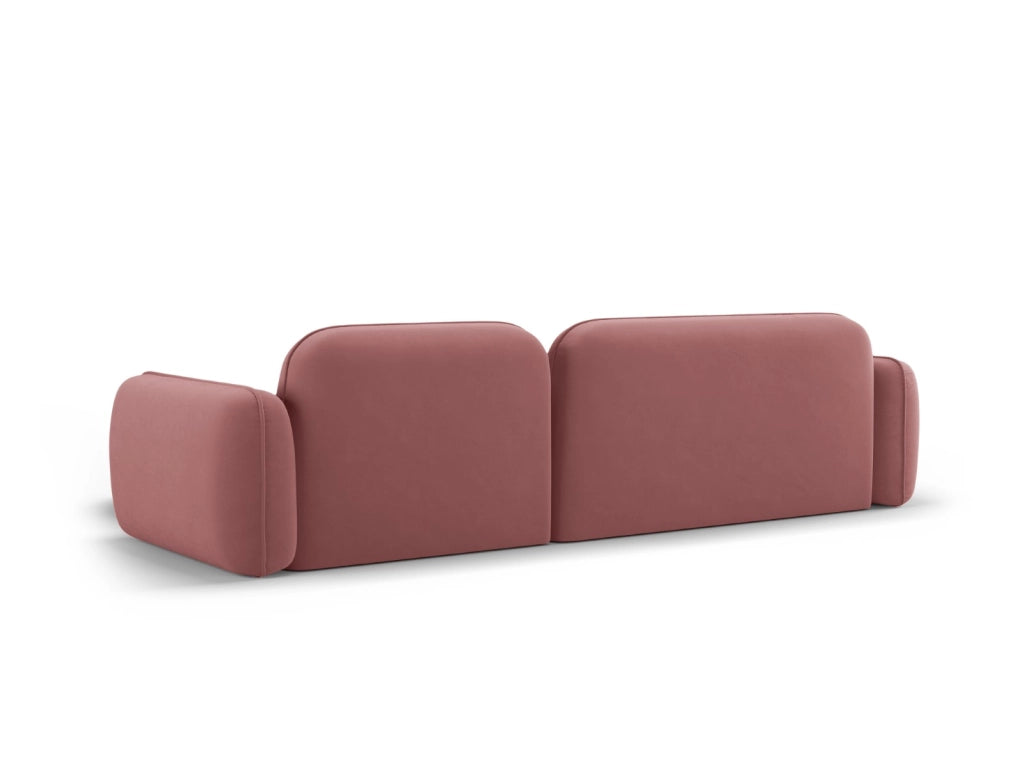 Cosmopolitan Design - Divano angolare modulare destro "Sydney" 4 posti in velluto salmone 