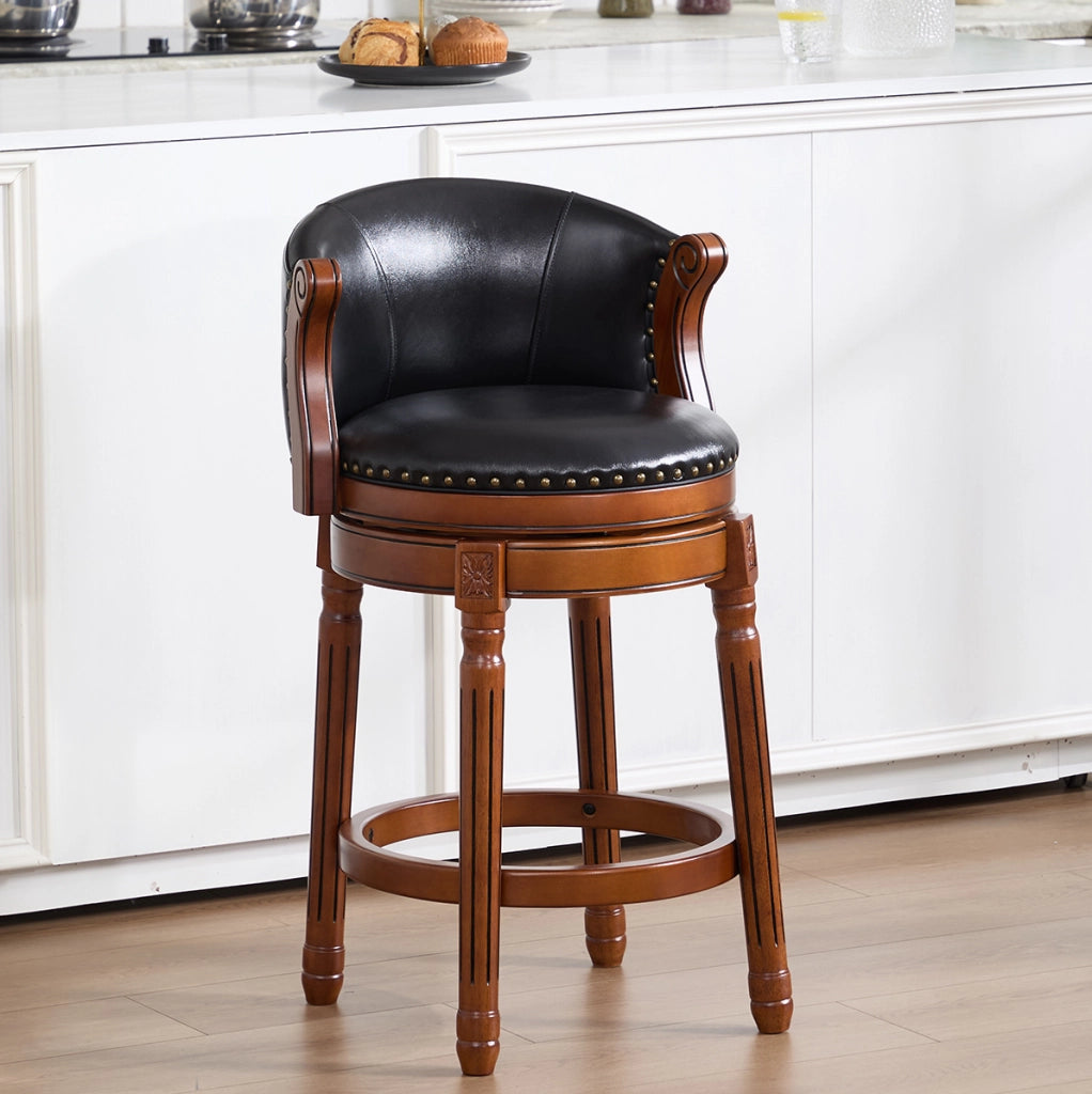 Sgabello da bar girevole 55,1 x 51,1 x 87,9 cm nero con schienale