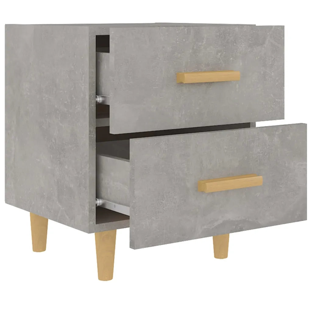 Comodino | Armadio da Notte | Mobiletto da notte Grigio Cemento 40x35x47,5 cm