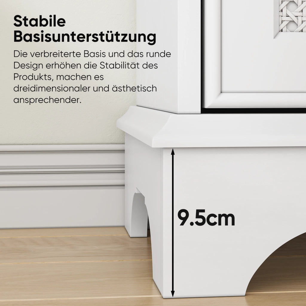 Mobile da bagno con 1 anta e ripiano regolabile design boho per bagno e soggiorno in MDF bianco 85,5 × 35,8 × 18,5 cm