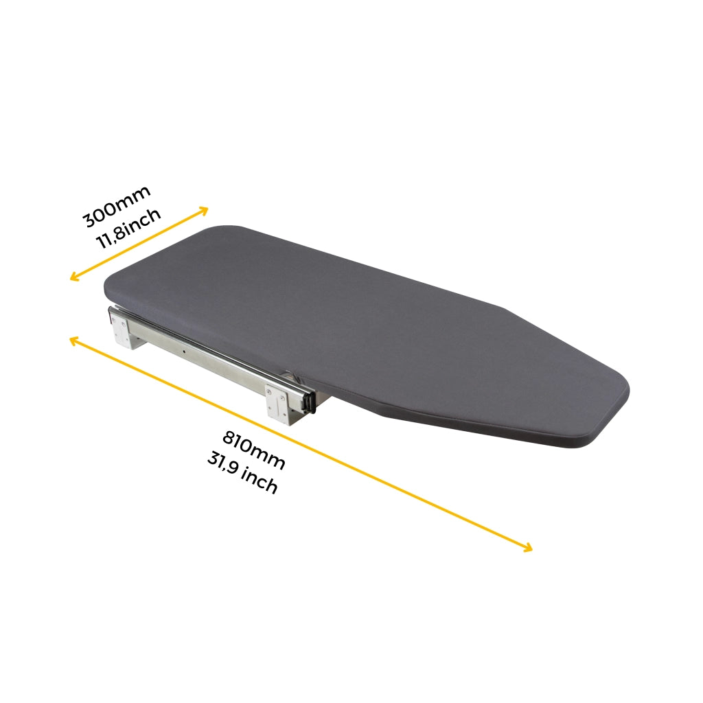 Emuca Asse da stiro pieghevole Iron 180Âº per mobile, Acciaio e Legno, 1 u.