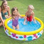 Trade Shop - Piscina Gonfiabile Per Bambini 3 Anelli 114 X 25 Cm Giardino Terrazzo 132 Lt -