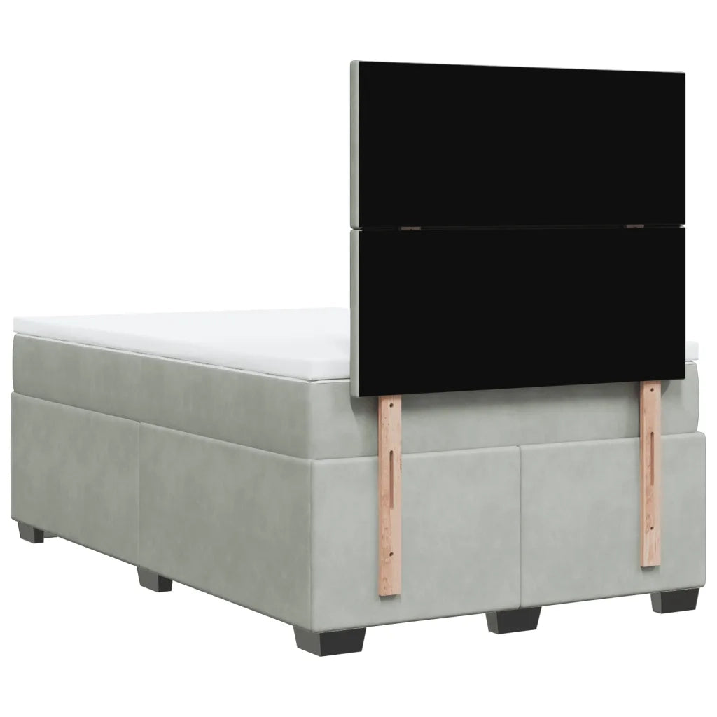 vidaXL Giroletto a Molle con Materasso Grigio Chiaro 120x190cm Velluto