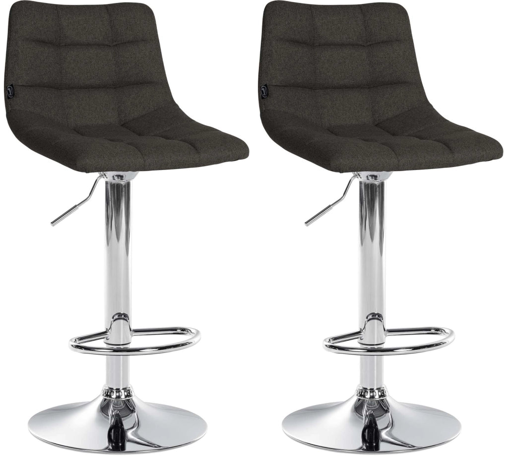 Set di 2 sgabelli da bar Jerry Fabric grigio scuro,cromo